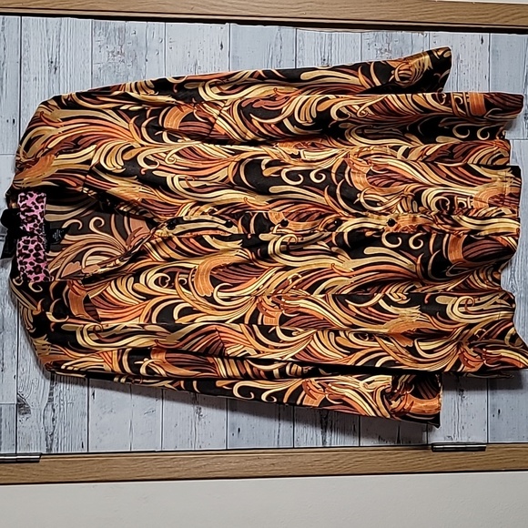 Vintage Maggie Barnes Print Bohemian Button Front Collared Blouse Should… - Picture 1 of 7